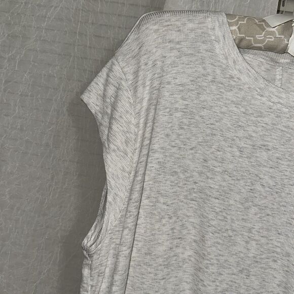 AE XL Light Heather Gray Ribbed Soft Crewneck Cap Short Sleeve Sexy Muscle Tee - Picture 7 of 12